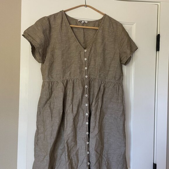 Madewell Linen-Blend Alexandra Button-Front Mini Dress - Picture 4 of 5